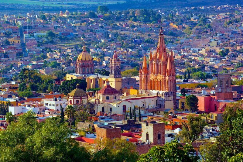 Cityscape with Cathedral — Orange, Vibrant
