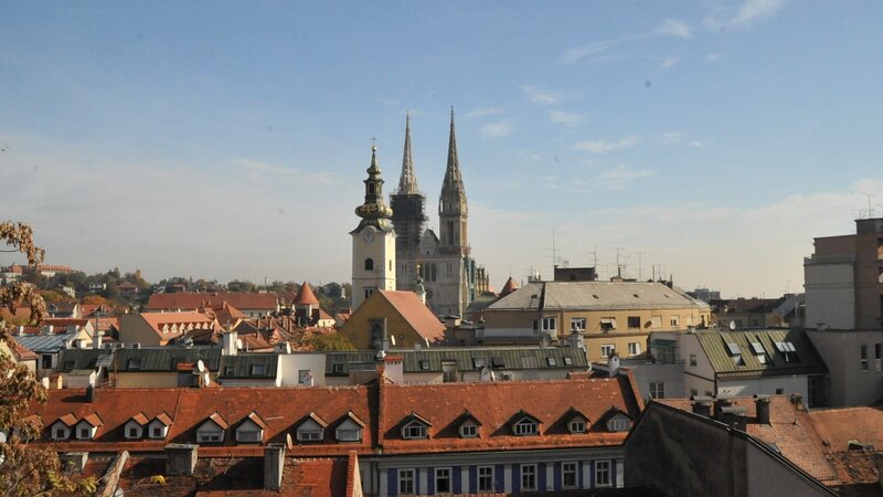 Cityscape with Cathedral — Red