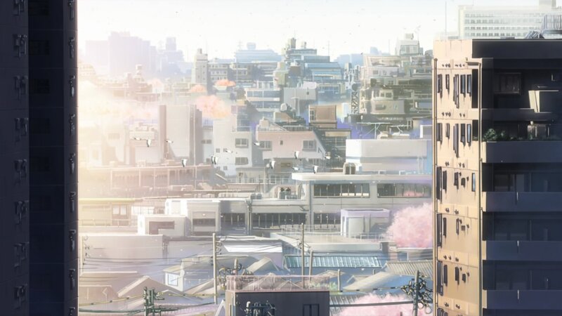 Cityscape with Cherry Blossoms — Pink