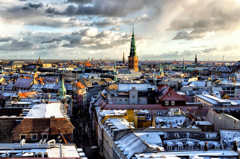 Cityscape with Church Tower — Gray
