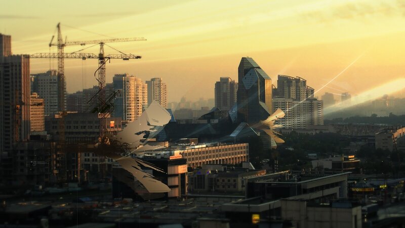 Cityscape with Cranes
