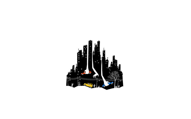 Cityscape with Hands
