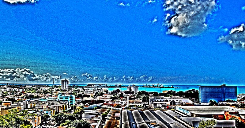 cityscape with harbor view