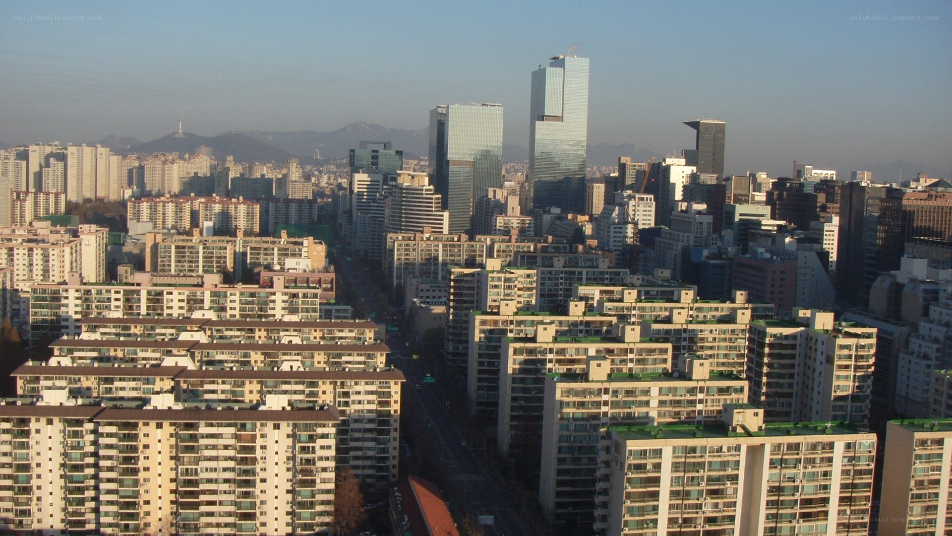 cityscape with high-rise buildings