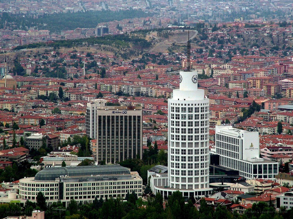 Cityscape with Hilton Hotel