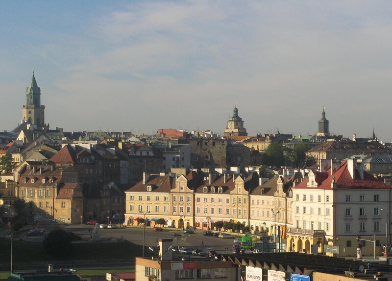 cityscape with historic buildings