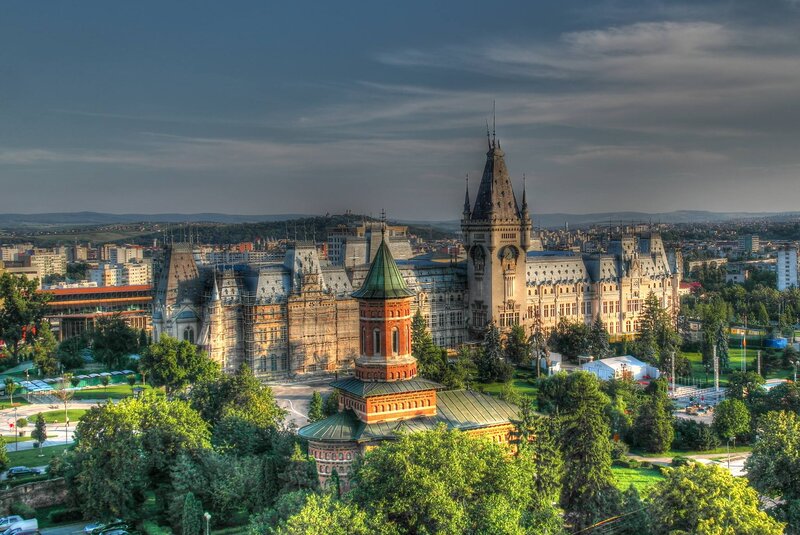 Cityscape with Historic Buildings — Green