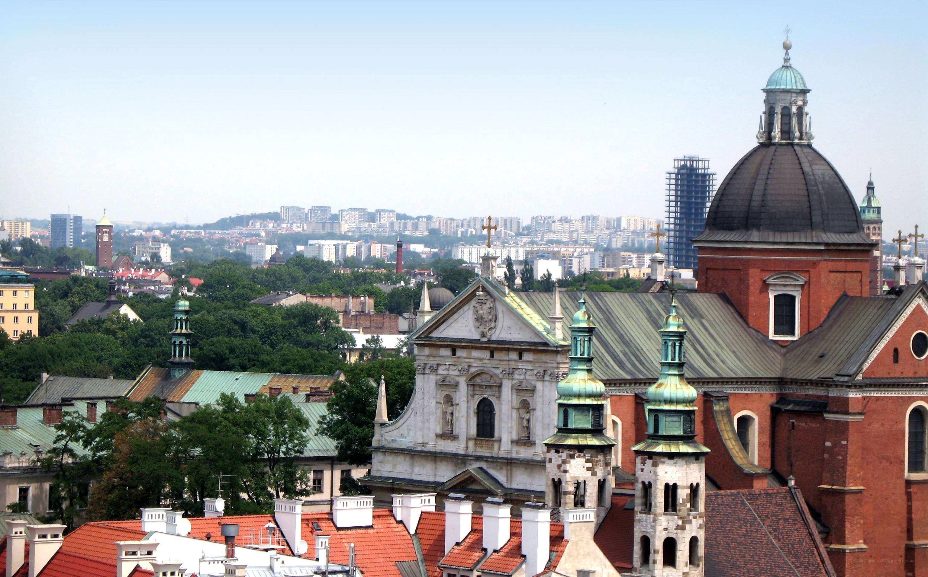 cityscape with historic church