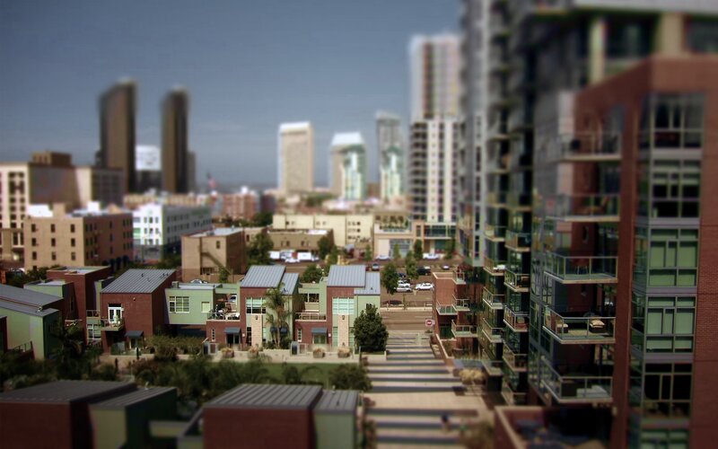 Cityscape with Modern Buildings — Gray, Calm