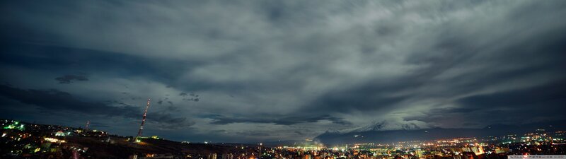 Cityscape with Mountain — Gray