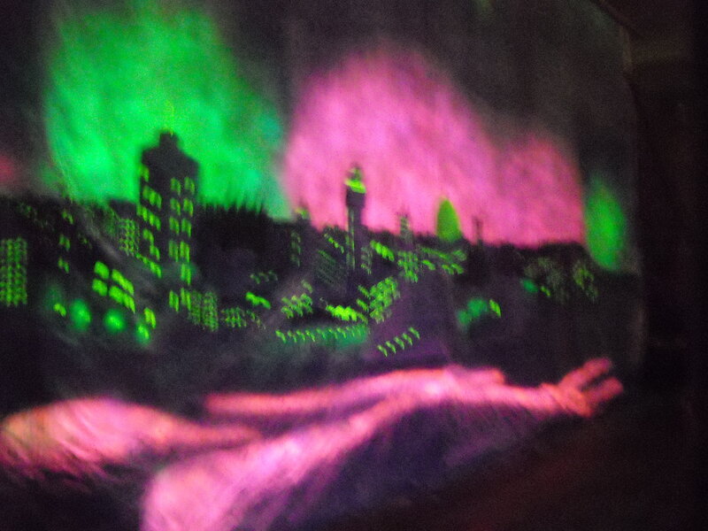 Cityscape with Neon Lights
