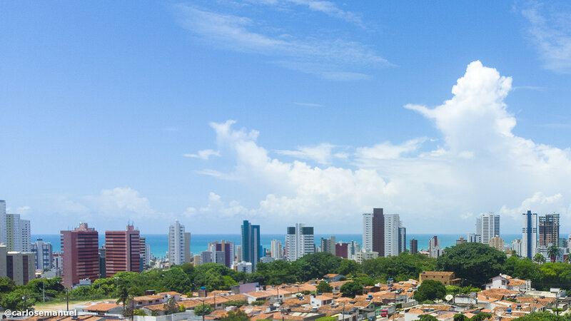 Cityscape with Ocean View — Blue