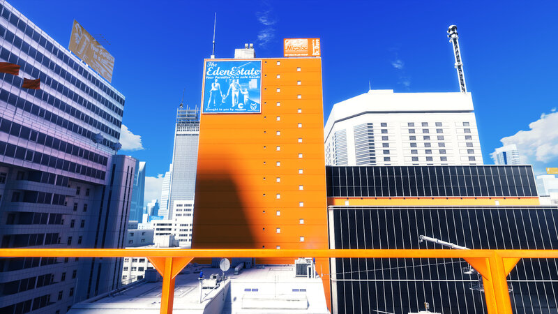 cityscape with orange building