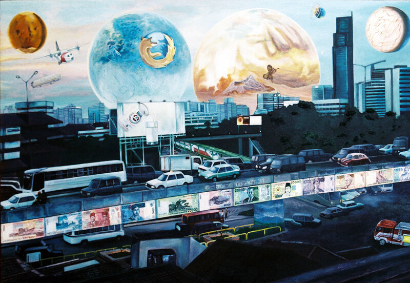 Cityscape with Planets