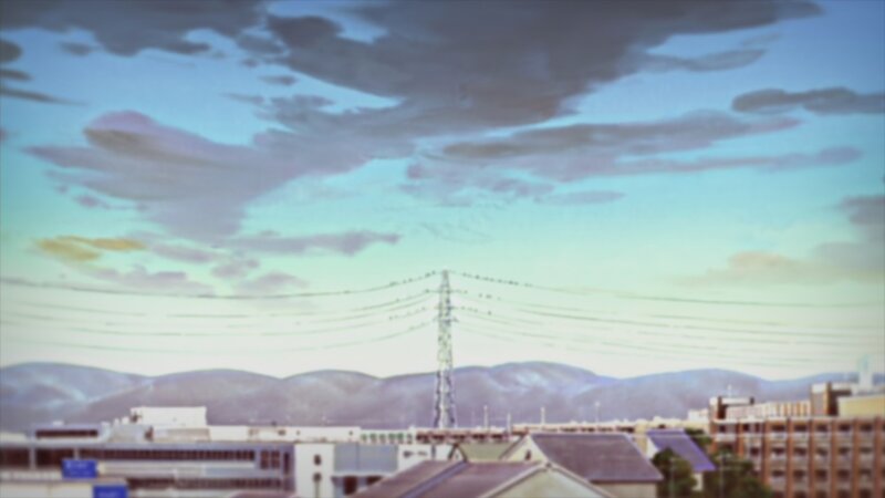 Cityscape with Power Lines — Blue, Serene