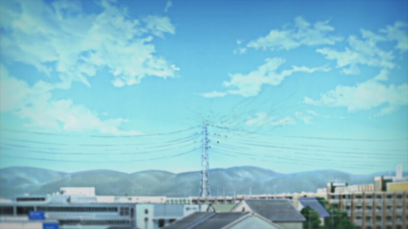 Cityscape with Power Lines — Blue