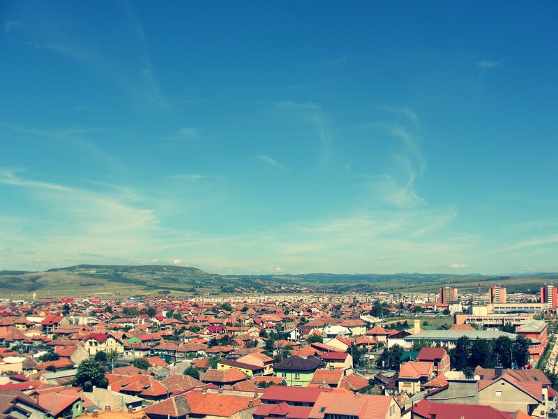 Cityscape with Red Roofs