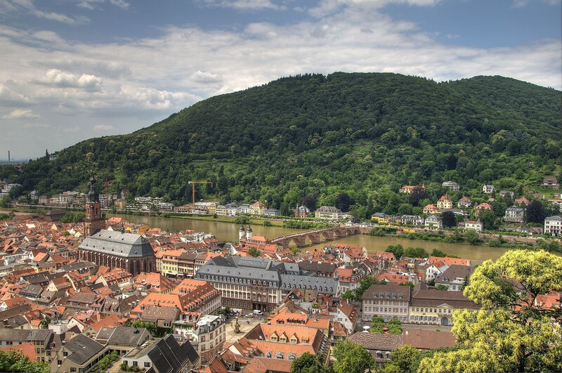 Cityscape with River and Hill