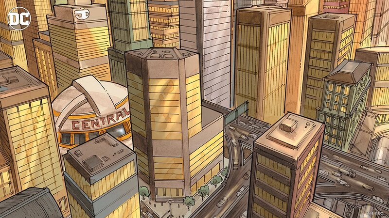 Cityscape with Skyscrapers — Yellow