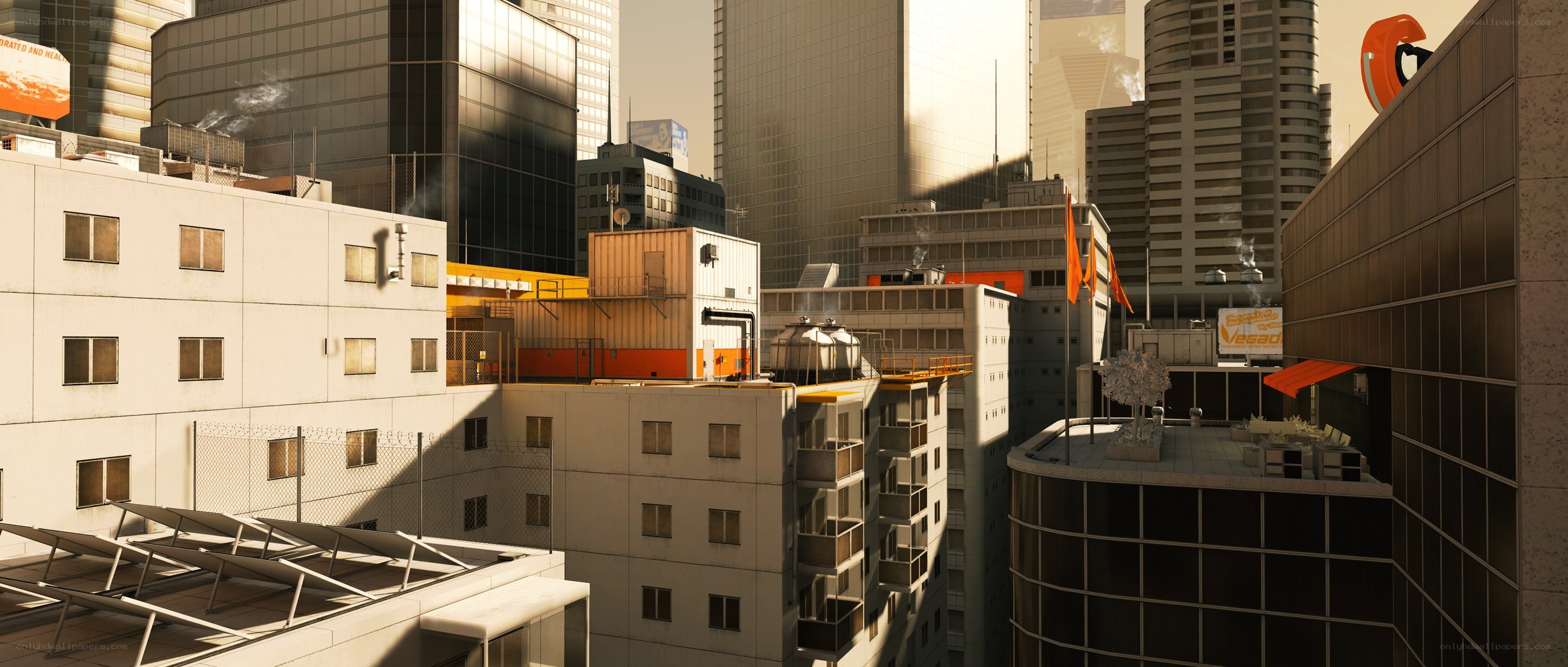 cityscape with skyscrapers
