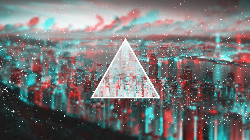 Cityscape with Triangle — Red