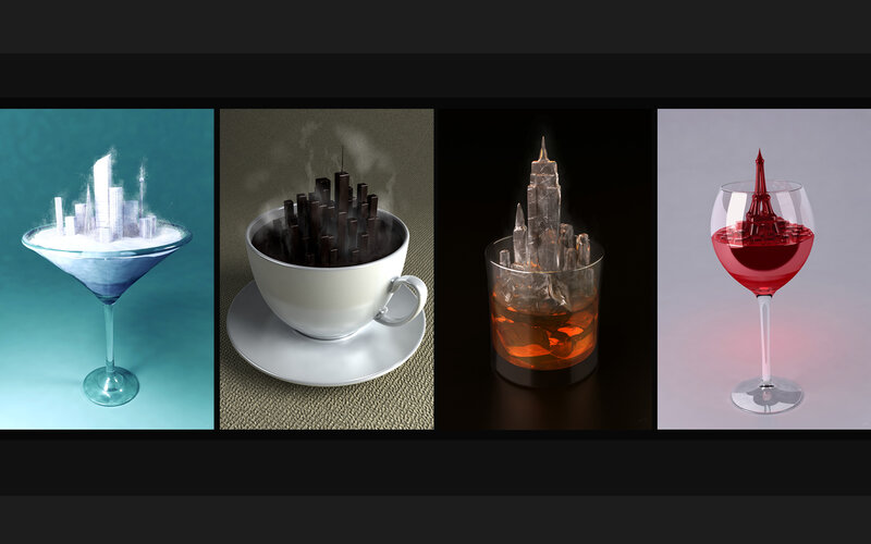 Cityscapes in drinks