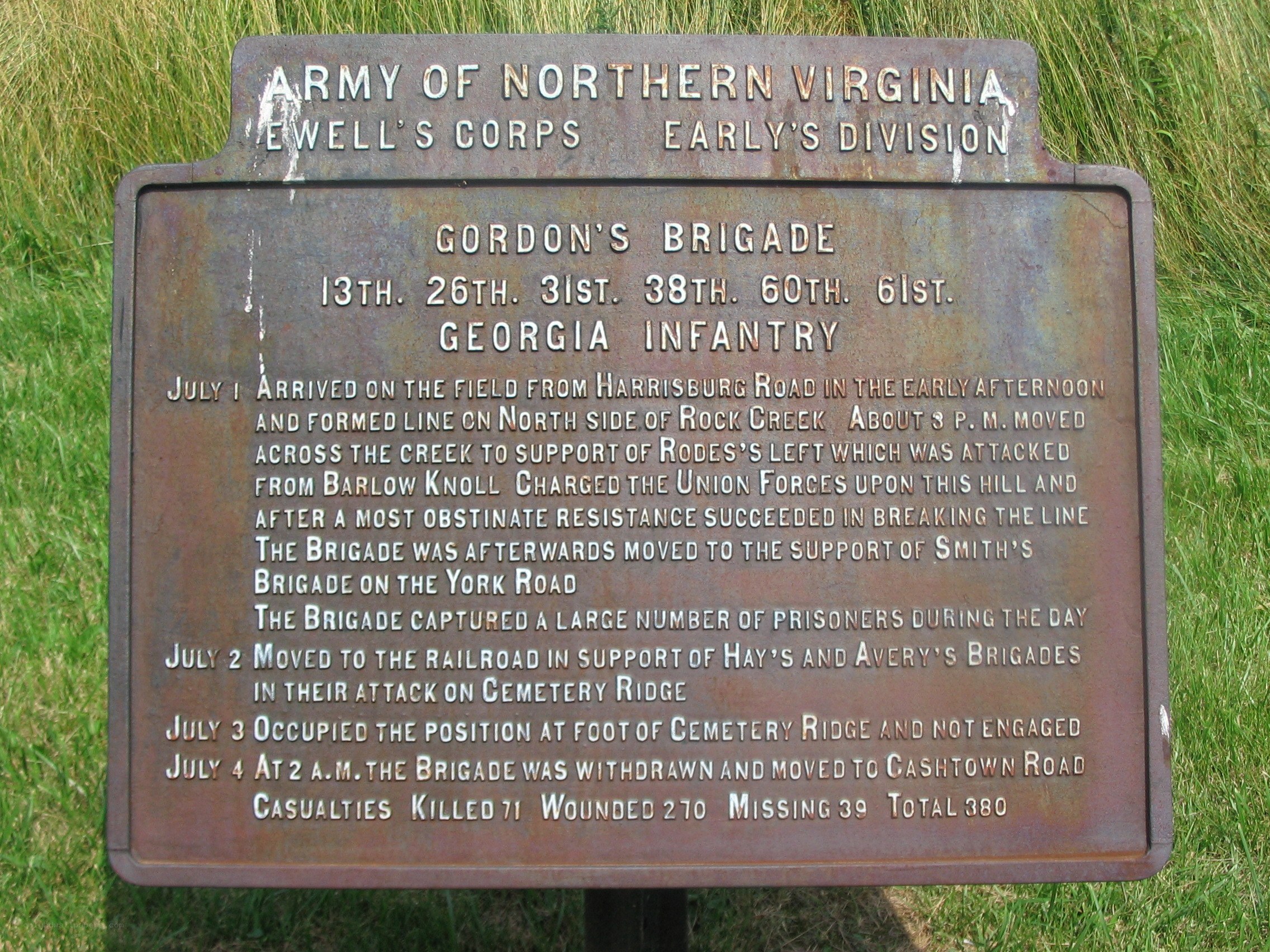 Civil War battle marker