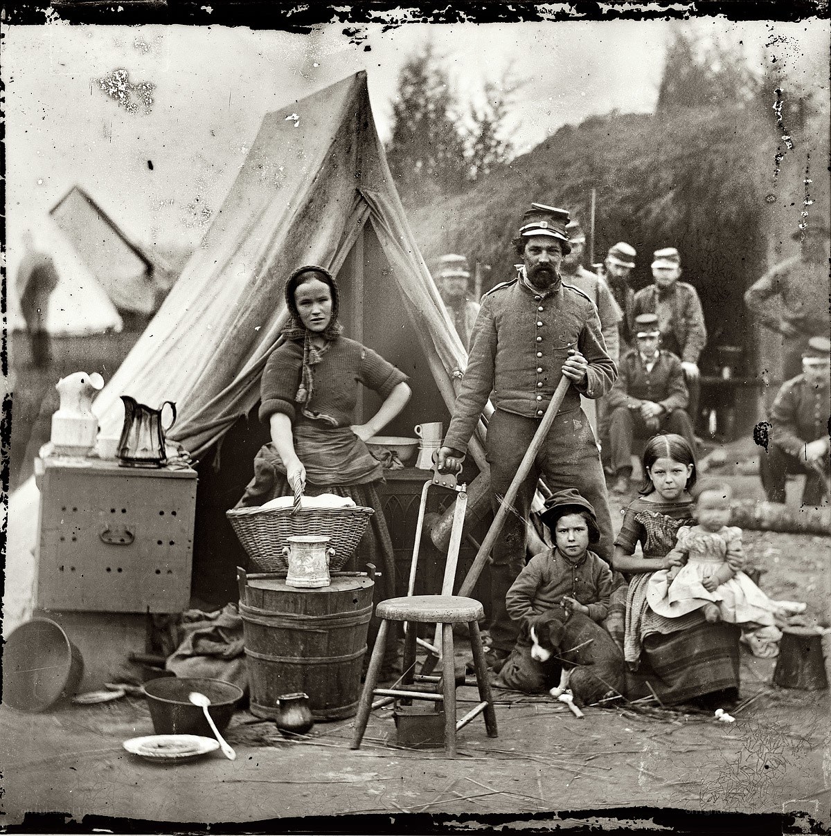 Civil War camp family