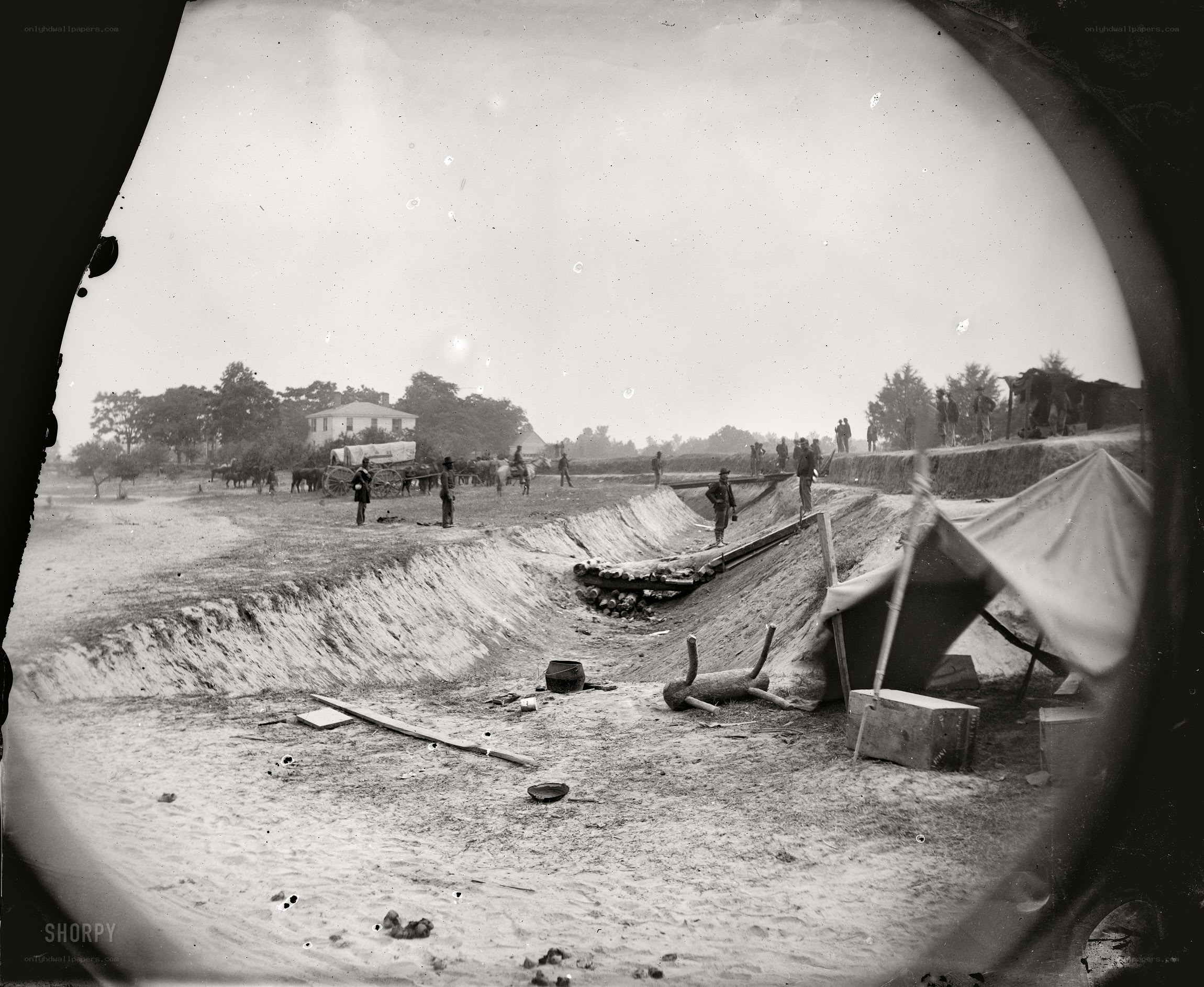 Civil War camp scene