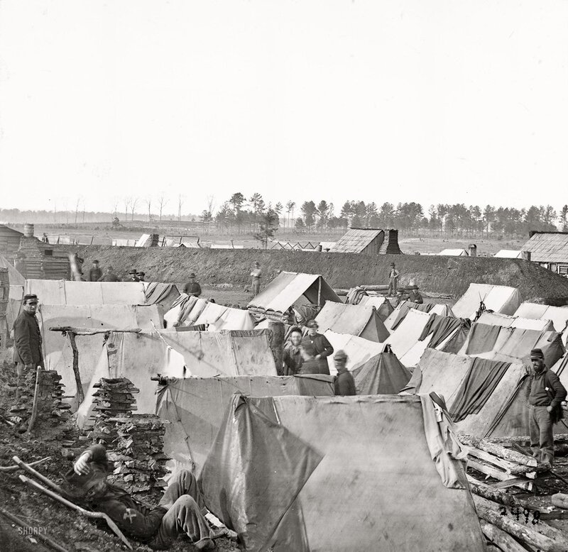 Civil War camp scene