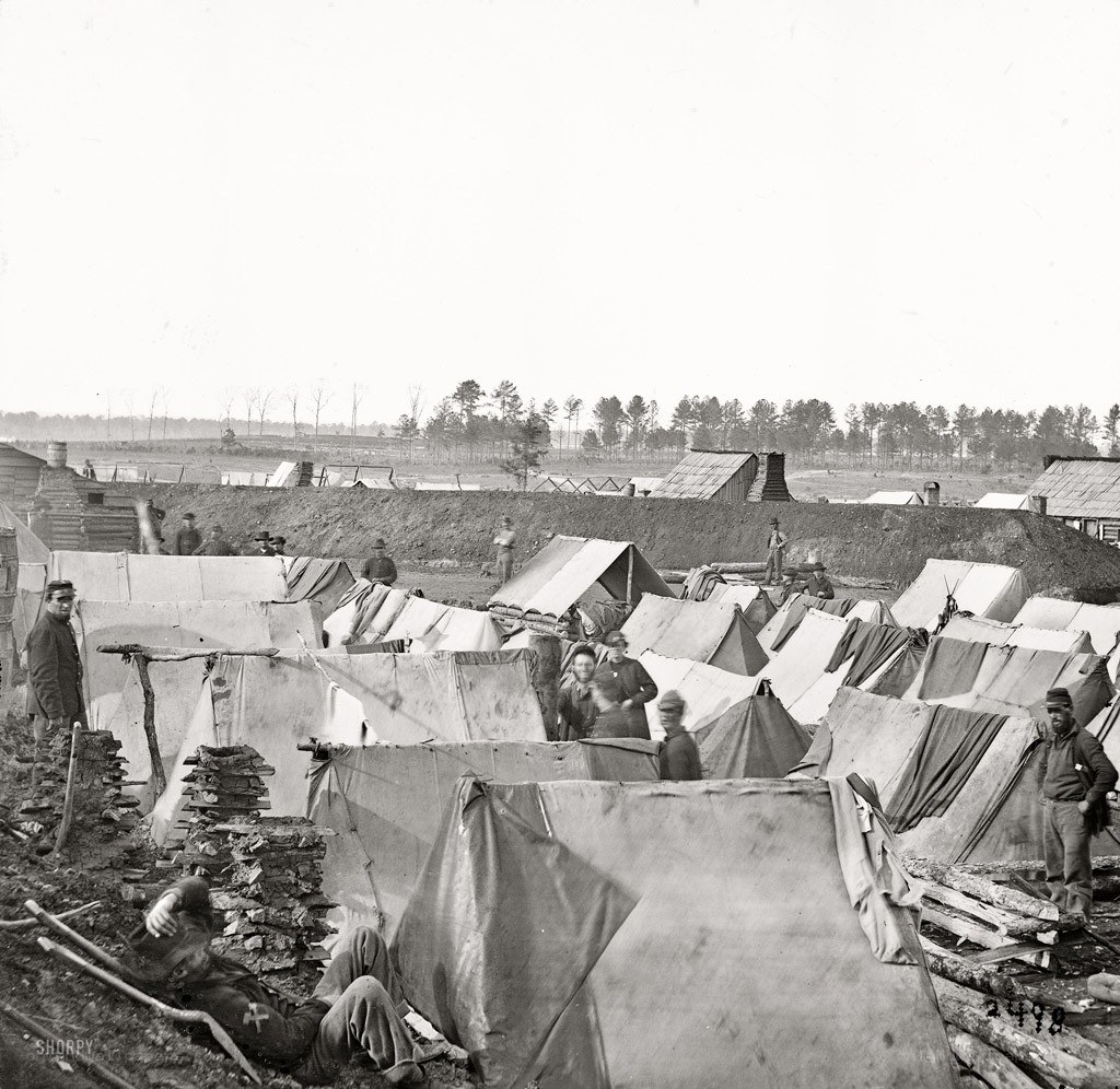 Civil War camp scene