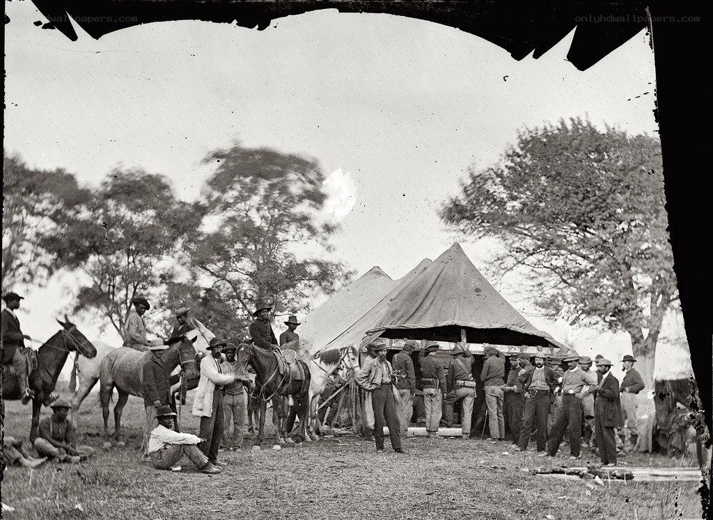 Civil War camp scene