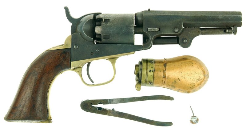 Civil War-era revolver and accessories