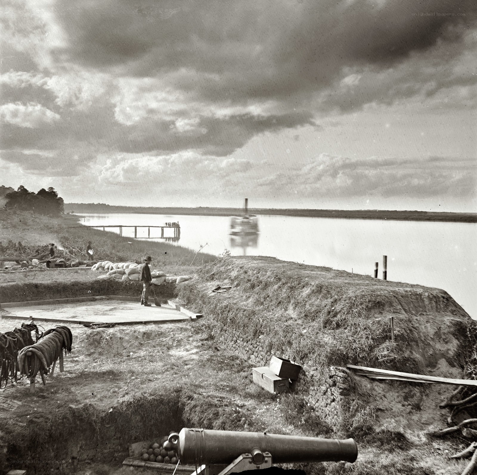 Civil War fortification by river