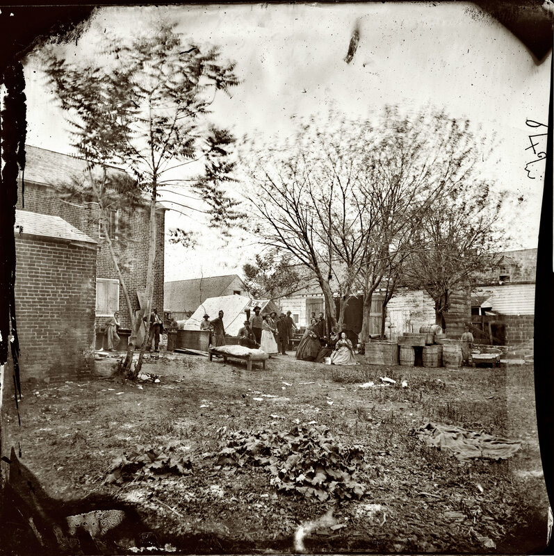 Civil War hospital courtyard