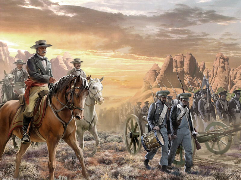 Civil War military convoy