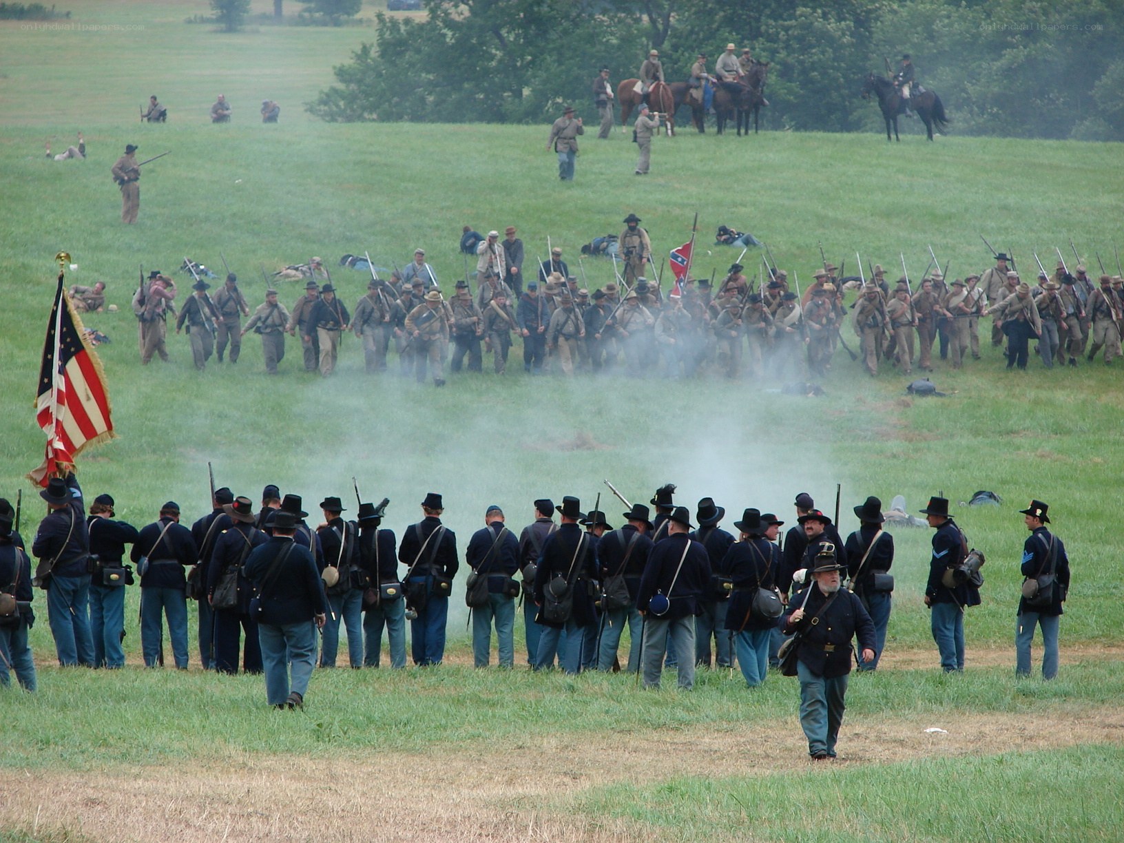 Civil War reenactment battle