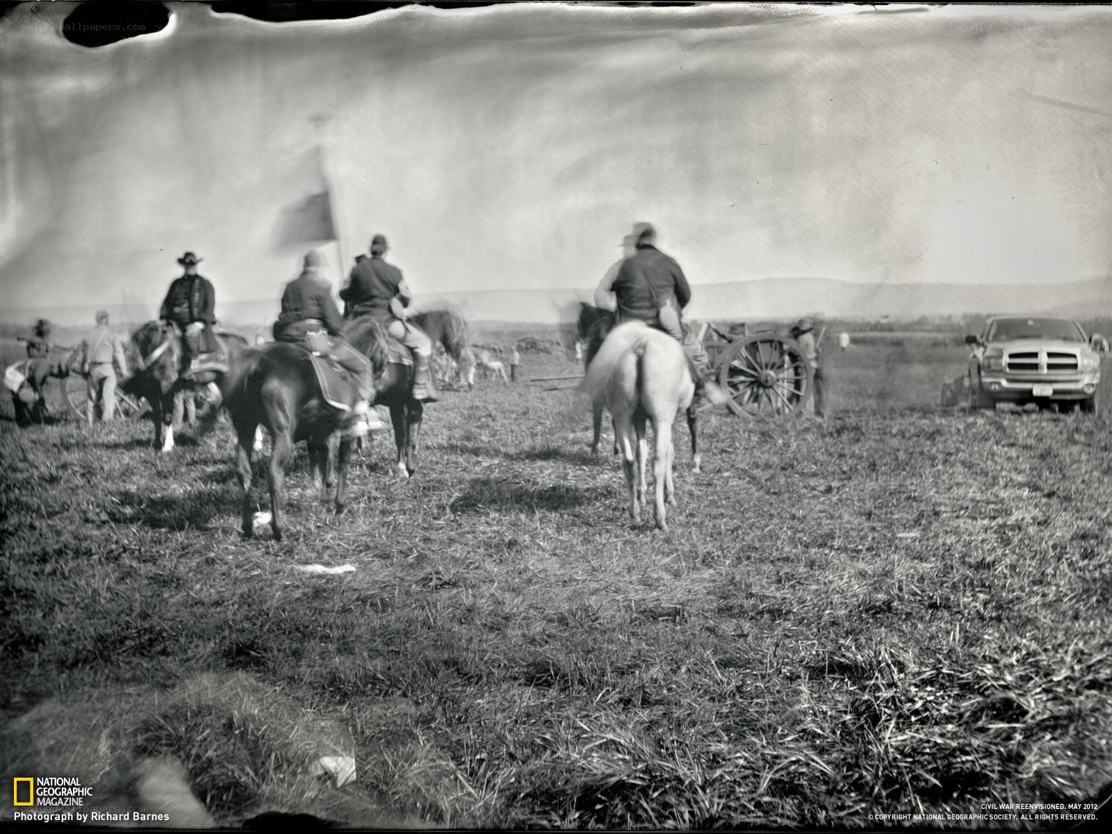 Civil War reenactment scene