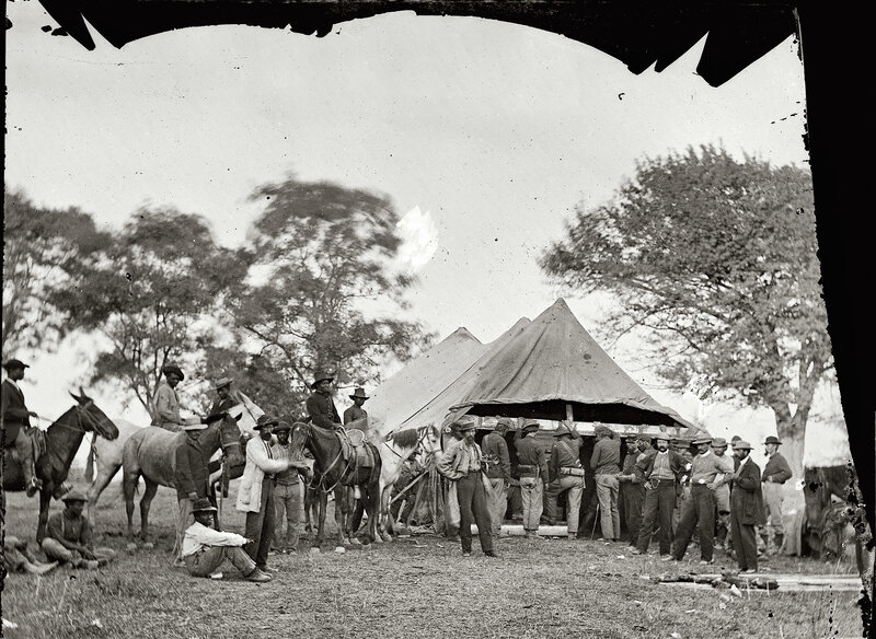 Civil War soldiers at camp
