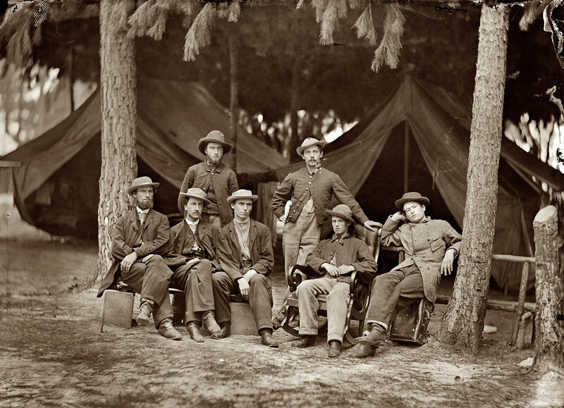 Civil War soldiers in camp