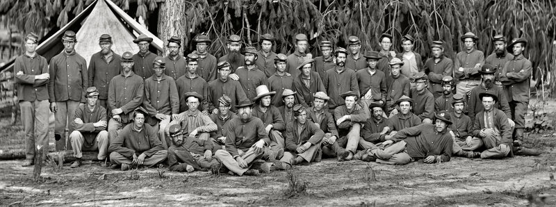 Civil War soldiers in camp