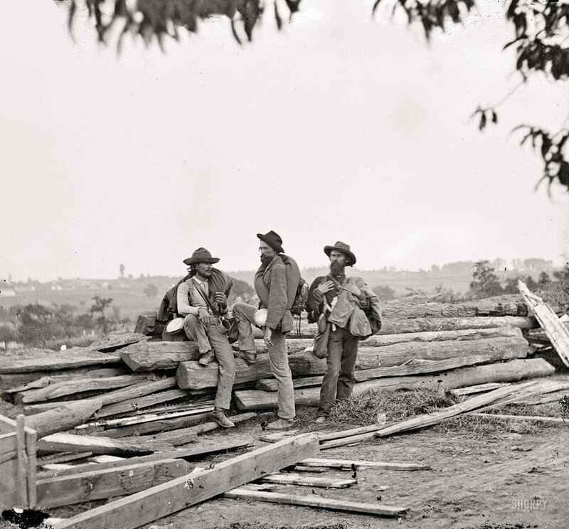 Civil War soldiers resting