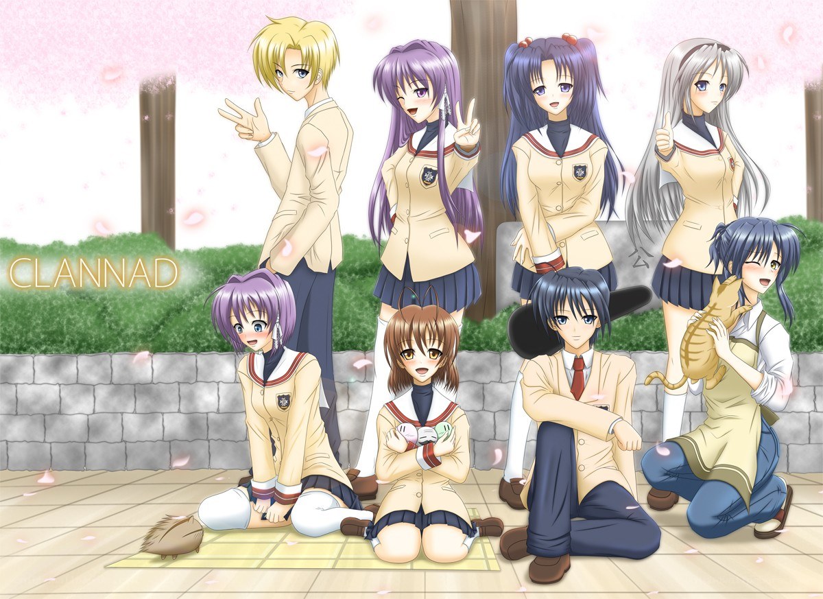 Clannad anime group scene