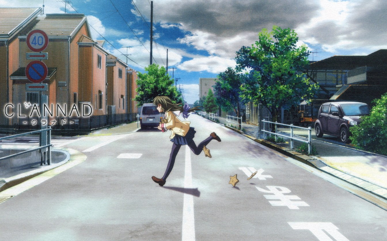 Clannad anime street scene