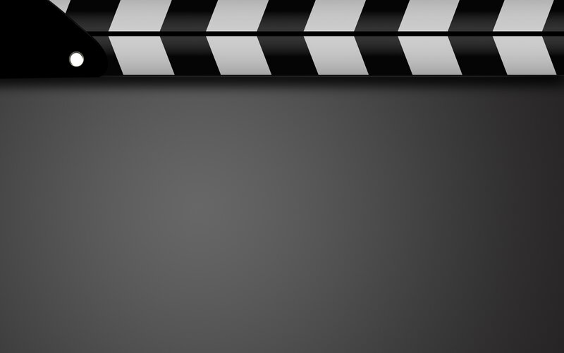 Clapperboard on Gray Background