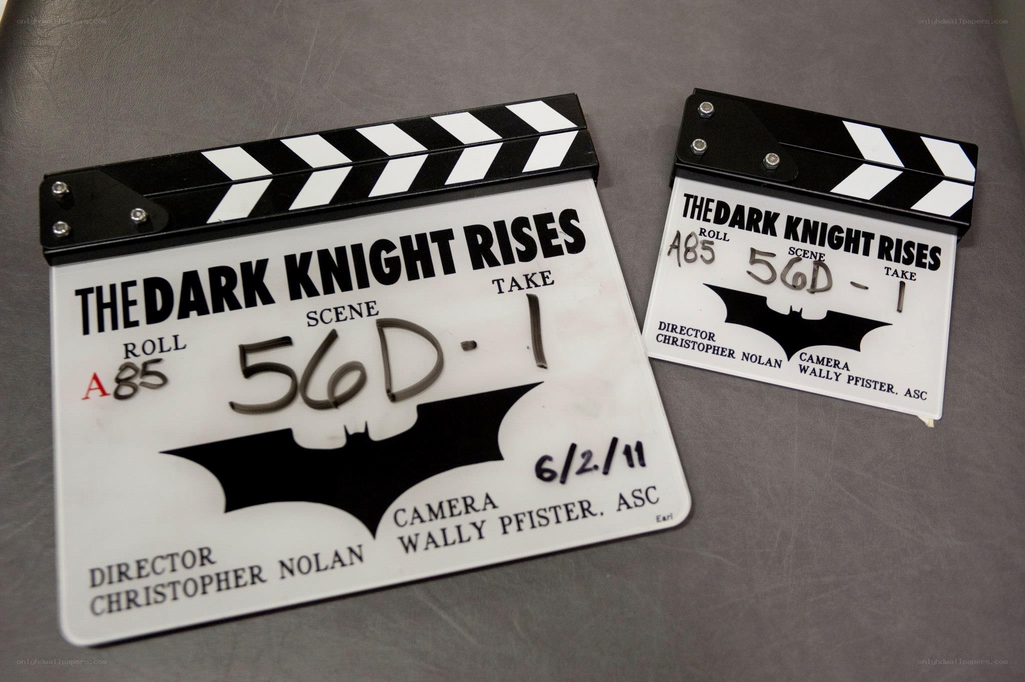 Clapperboards from The Dark Knight Rises