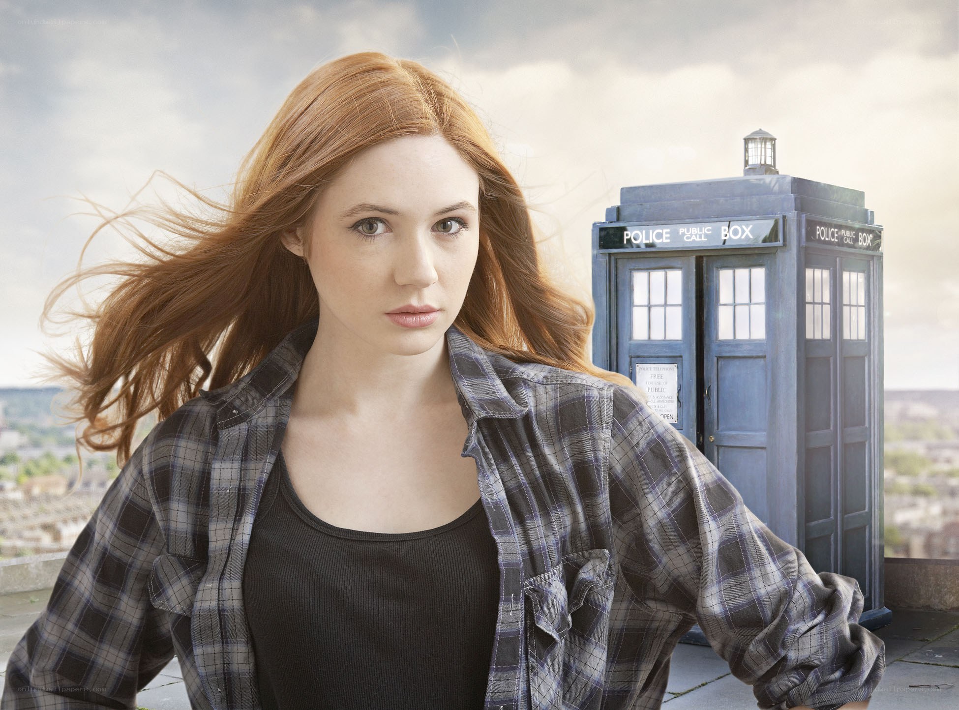 Clara Oswald with TARDIS