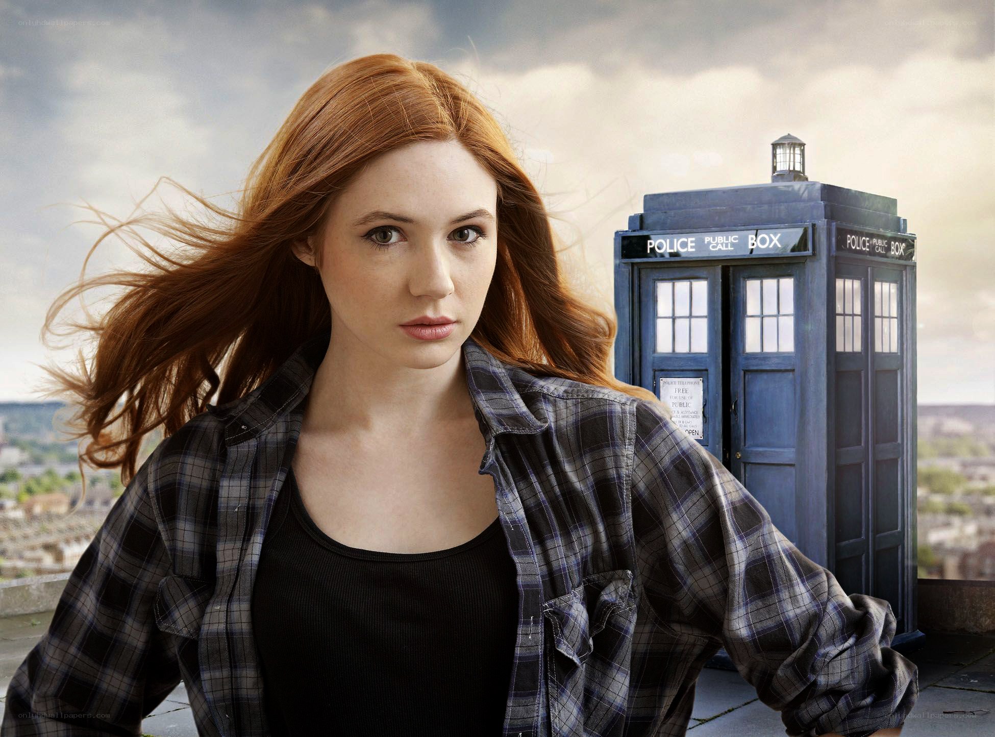 Clara Oswald with TARDIS