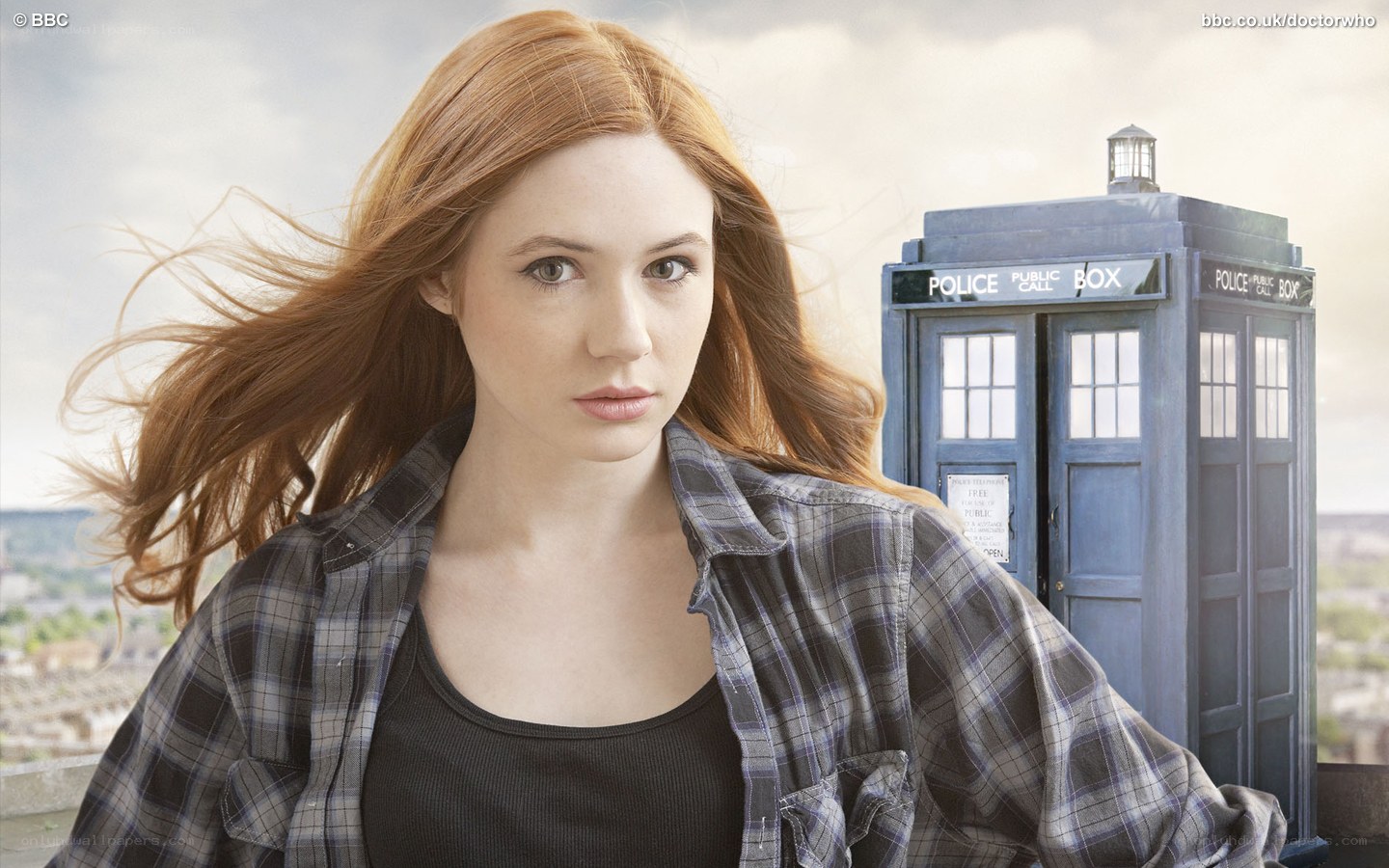 Clara Oswald with TARDIS