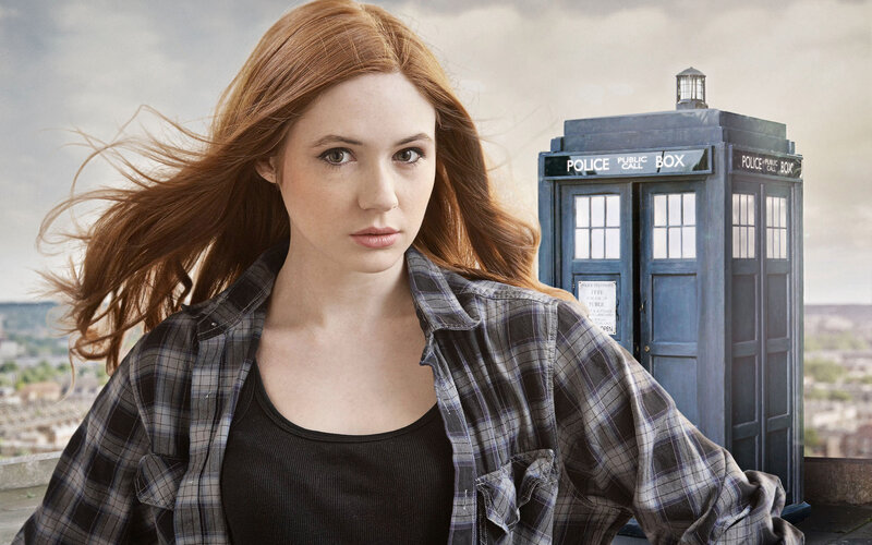 Clara Oswald with TARDIS